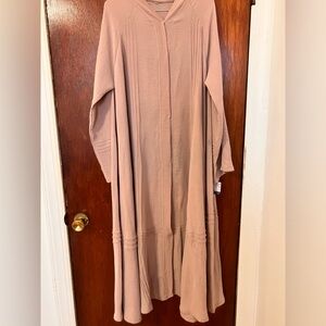 Dusty Rose Pink Button up Abaya From Mecca 54